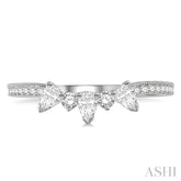 3/8 ctw Pear and Round Cut Diamond Wedding Band in 14K White Gold
